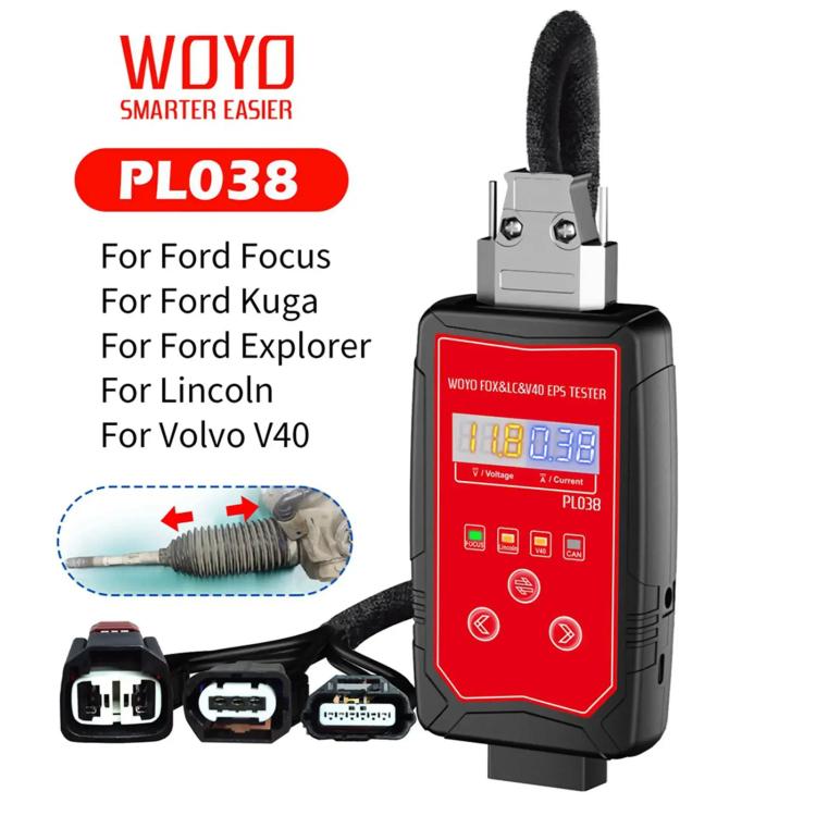 WOYO PL038 pour Ford Focus, Kuga, Explorer, Lincoln, Volvo V40, testeur de moteur de direction assistée électrique à coque en fer, PL038