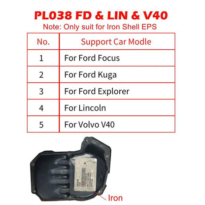 WOYO PL038 pour Ford Focus, Kuga, Explorer, Lincoln, Volvo V40, testeur de moteur de direction assistée électrique à coque en fer, PL038
