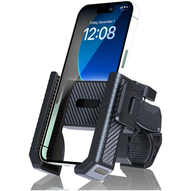 Support de téléphone antidérapant pour vélo/trottinette en fibre de carbone