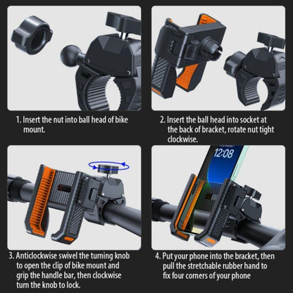 Support de téléphone antidérapant pour vélo/trottinette en fibre de carbone