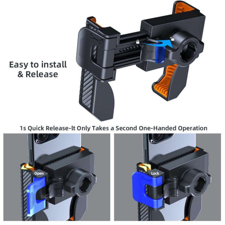 Support de téléphone antidérapant pour vélo/trottinette en fibre de carbone