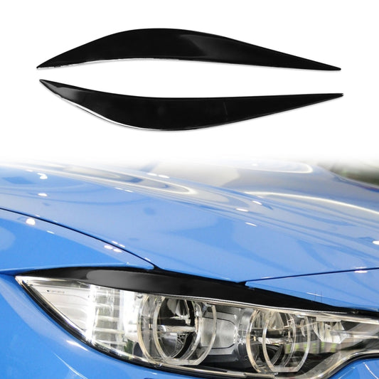 زوج من ملصقات تزيينية ناعمة على شكل حاجب لمصابيح السيارة، مناسبة لسيارات BMW الفئة الرابعة F32/F33/F36 موديلات 2012-2017، وM3 F80 وM4 F82/F83 موديلات 2014-2016.