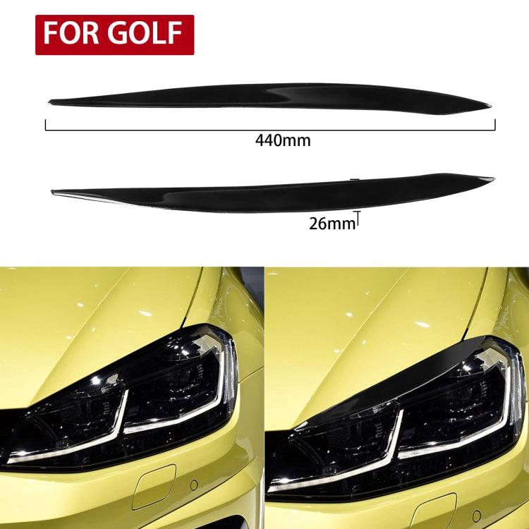 Paire de sourcils de phare de voiture décoratifs souples pour Volkswagen Golf 7 / 7.5 2013-2018, Pour Volkswagen Golf 7 / 7.5 2013-2018
