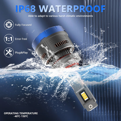 P13 1 Pair 9006 / HB4 DC10-32V / 60W / 6000K / 6500LM Car Liquid Metal LED Headlight, 9006 / HB4
