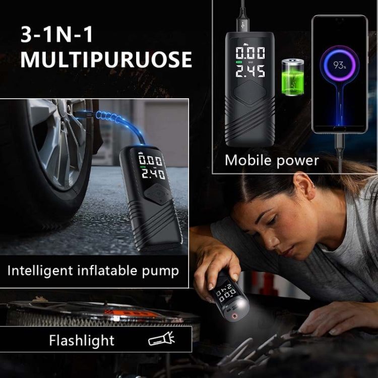 Pompe à air électrique sans fil portable pour voiture, avec affichage numérique multifonction, sans fil