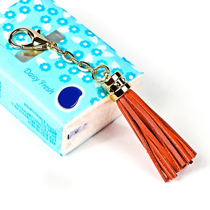 LS01 Porte-clés en alliage de zinc avec pompon, pendentif de sac de voiture