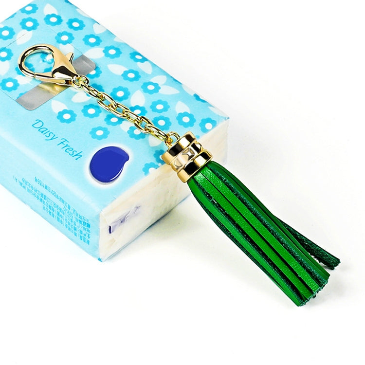 LS01 Porte-clés en alliage de zinc avec pompon, pendentif de sac de voiture