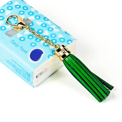 LS01 Porte-clés en alliage de zinc avec pompon, pendentif de sac de voiture