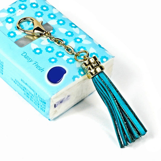 LS01 Porte-clés en alliage de zinc avec pompon, pendentif de sac de voiture