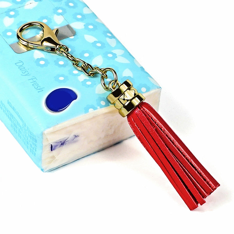 LS01 Porte-clés en alliage de zinc avec pompon, pendentif de sac de voiture