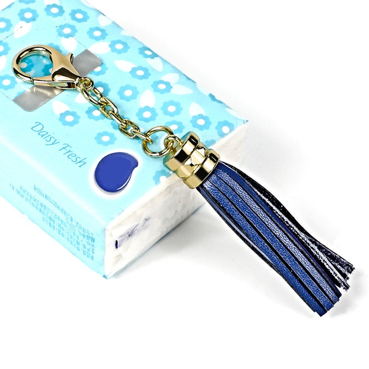 LS01 Porte-clés en alliage de zinc avec pompon, pendentif de sac de voiture