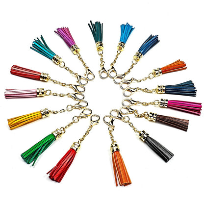 LS01 Porte-clés en alliage de zinc avec pompon, pendentif de sac de voiture