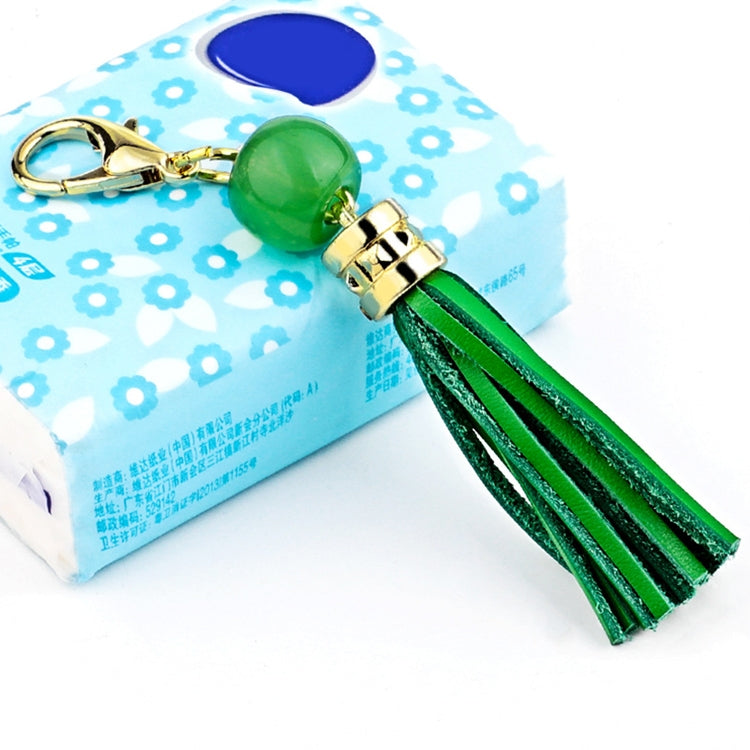 LS02 Cowhide Tassel Keychain Car Hanging Bag Pendant