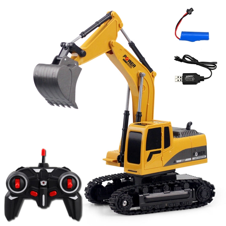 258-1 Excavatrice télécommandée métallique d'ingénierie 6 canaux 2,4 G 1/24RC, Voiture RC rechargeable, Métal