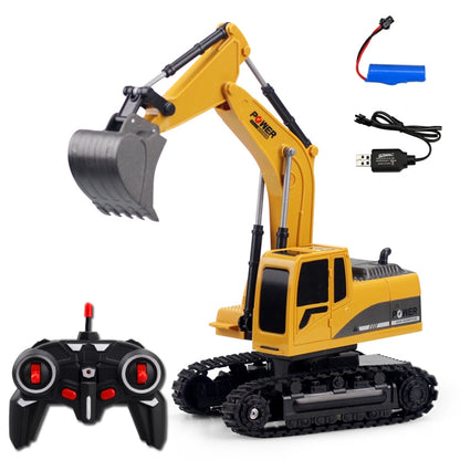 258-1 Excavatrice télécommandée métallique d'ingénierie 6 canaux 2,4 G 1/24RC, Voiture RC rechargeable, Métal