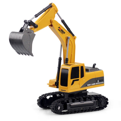258-1 Excavatrice télécommandée métallique d'ingénierie 6 canaux 2,4 G 1/24RC, Voiture RC rechargeable, Métal