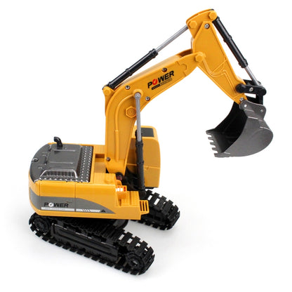258-1 Excavatrice télécommandée métallique d'ingénierie 6 canaux 2,4 G 1/24RC, Voiture RC rechargeable, Métal
