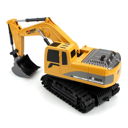258-1 Excavatrice télécommandée métallique d'ingénierie 6 canaux 2,4 G 1/24RC, Voiture RC rechargeable, Métal