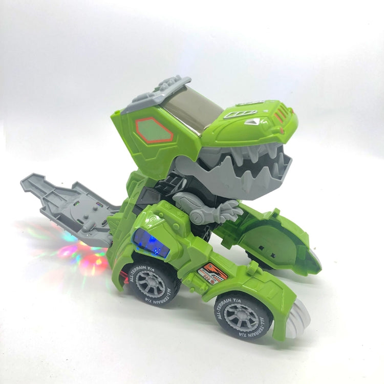 HG-882 Electric Dinosaur Deformation Car Toy Universal Light Music Toy