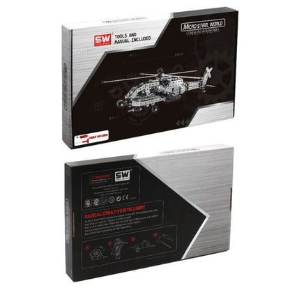 MoFun SW-021 DIY Stainless Steel AH-64 Helicopter Gunship Assembling Blocks, SW-021 AH-64 Helicopter Gunship