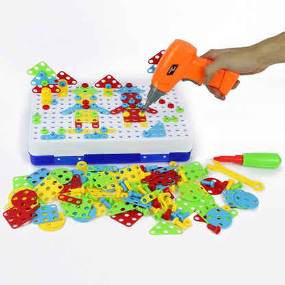 MoFun 608 237 PCS DIY Disassembly Screw Nut Electric Drill Jigsaw Puzzle Educational Toys with Nut Electric, 608 237 PCS