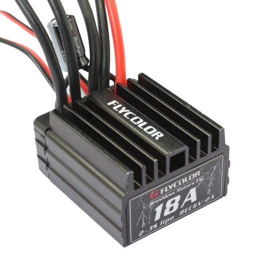 Flycolor Thunder Series 18A Sensorless Brushless Electronic Speed Controller for RC Car, 18A