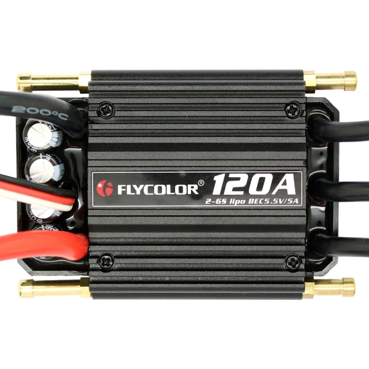 Flycolor Flymoster Series 120A 2-6S Waterproof Electronic Speed Controller for RC Boat, 120A 2-6S