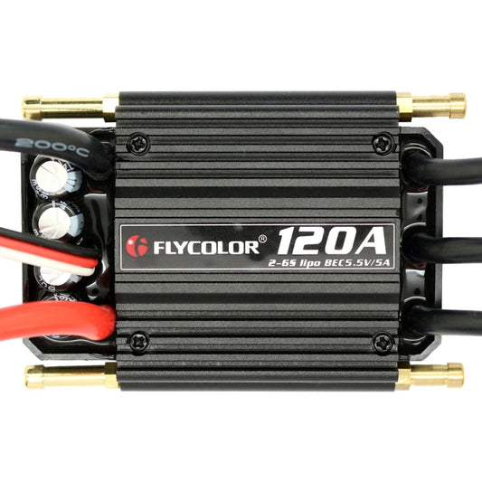 Flycolor Flymoster Series 120A 2-6S Waterproof Electronic Speed Controller for RC Boat, 120A 2-6S