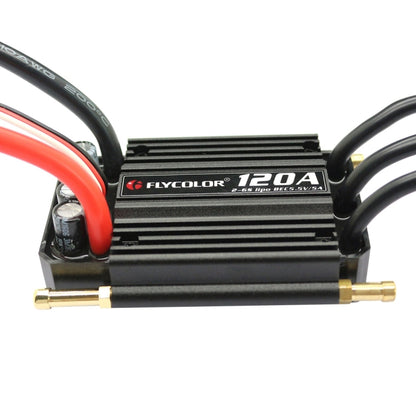 Flycolor Flymoster Series 120A 2-6S Waterproof Electronic Speed Controller for RC Boat, 120A 2-6S