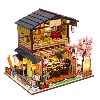 Maison miniature à assembler DIY créative Restaurant de sushis japonais Cadeau d'anniversaire