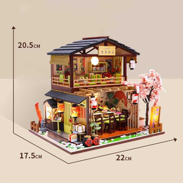 Maison miniature à assembler DIY créative Restaurant de sushis japonais Cadeau d'anniversaire
