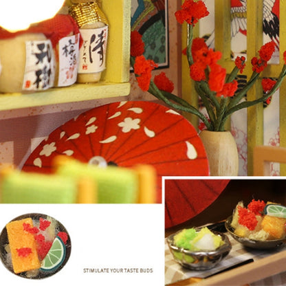 Maison miniature à assembler DIY créative Restaurant de sushis japonais Cadeau d'anniversaire