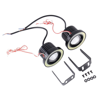 3.0 inch DC 12V 10W 900LM 6500K Car Angel Eyes Fog Lamp Foglight(White Light + White Light), 3.0 inch