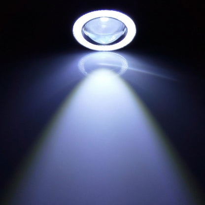 3.0 inch DC 12V 10W 900LM 6500K Car Angel Eyes Fog Lamp Foglight(White Light + White Light), 3.0 inch