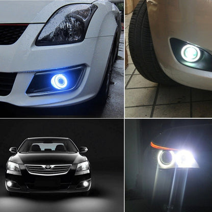 3.0 inch DC 12V 10W 900LM 6500K Car Angel Eyes Fog Lamp Foglight(White Light + White Light), 3.0 inch