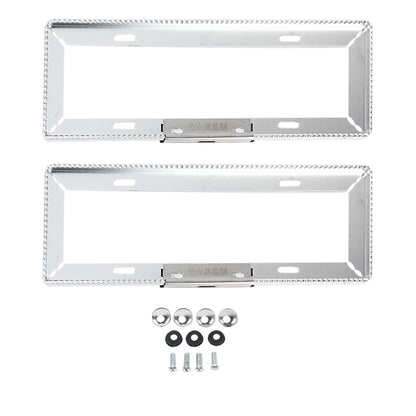 2 cadres de plaque d'immatriculation de voiture, cadres de plaque d'immatriculation de voiture, support de plaque d'immatriculation universel, accessoires de voiture, cadre de plaque d'immatriculation en alliage d'aluminium