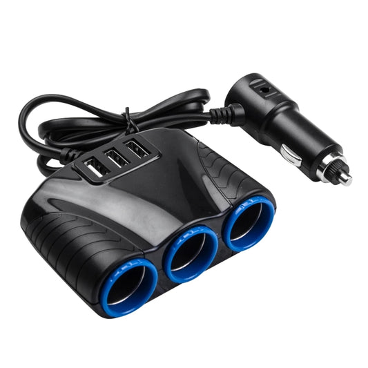 Chargeur de voiture 12-24V 3.1A avec 3 ports USB et 3 prises allume-cigare, 12-24V 3.1A avec 23 USB