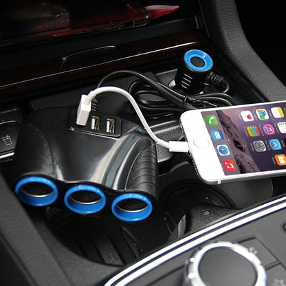 12-24V 3.1A 3 USB Ports & 3 Car Cigarette Lighter Sockets Car Charger, 12-24V 3.1A  With 23 USB