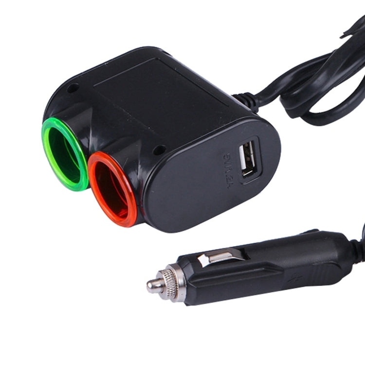 Olesson Chargeur de voiture USB 1,2 A pour allume-cigare avec lumière LED colorée, design épuré, 1631