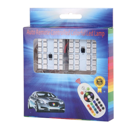 2 PCS Colorful 41MM T10 + Bicuspid Port Remote Control Car Dome Lamp LED Reading Light with 24 LED Lights, 41MM 24 LED Lights