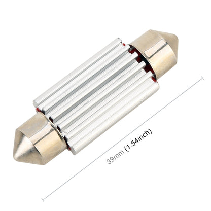 2 PCS DC 12V 2W 39MM 4014 Bicuspid Port No Decoding Car Dome Lamp LED Reading Light with 10 LED Lights, 39MM