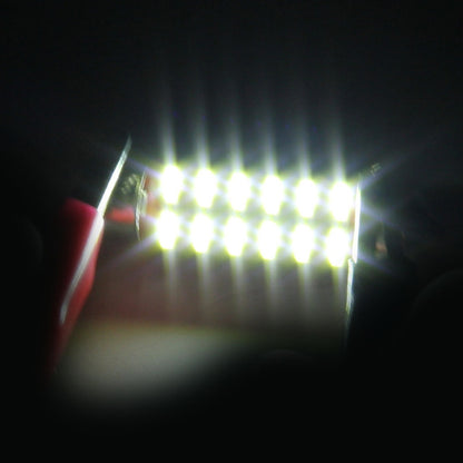 2 PCS DC 12V 2W 39MM 4014 Bicuspid Port No Decoding Car Dome Lamp LED Reading Light with 10 LED Lights, 39MM