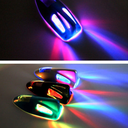 Solar Colorful Light Anti Collision Shark Fin Car Taillight LED Flash Warning Light Caution Light
