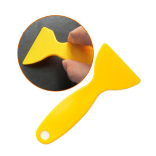 100 PCS Petit Grattoir en Plastique Jaune Outils de Film de Voiture Grattoir de Film Accessoires de Voiture, Petit Grattoir en Plastique Jaune