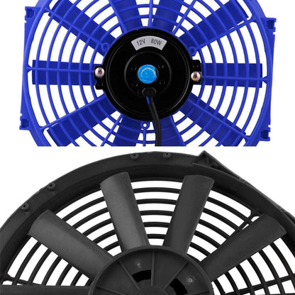 12V 80W 12 inch Car Cooling Fan High-power Modified Tank Fan Cooling Fan Powerful Auto Fan Mini Air Conditioner for Car, 12 inch (Black)