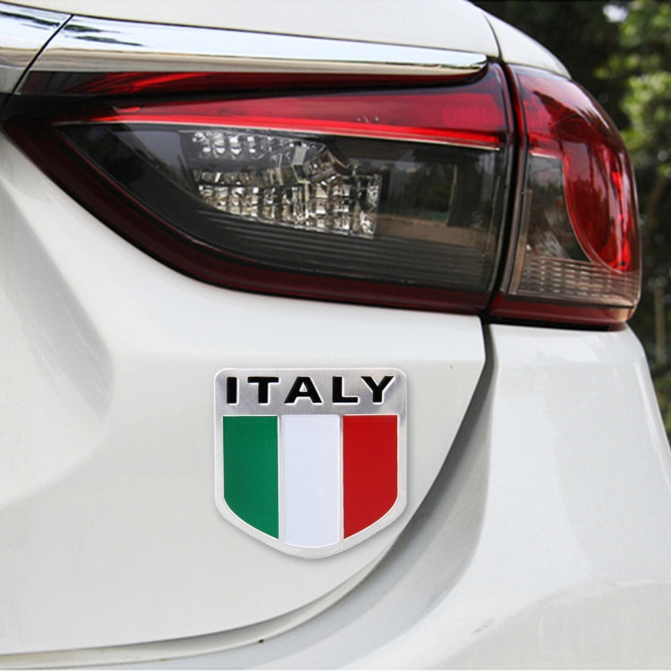 Metall-Autoabzeichen in Schildform, dekorativer Aufkleber, Größe: Klein, französische Flagge, italienische Flagge 2