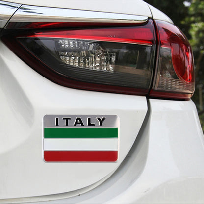 Metall-Autoabzeichen in Schildform, dekorativer Aufkleber, Größe: Klein, französische Flagge, italienische Flagge 2