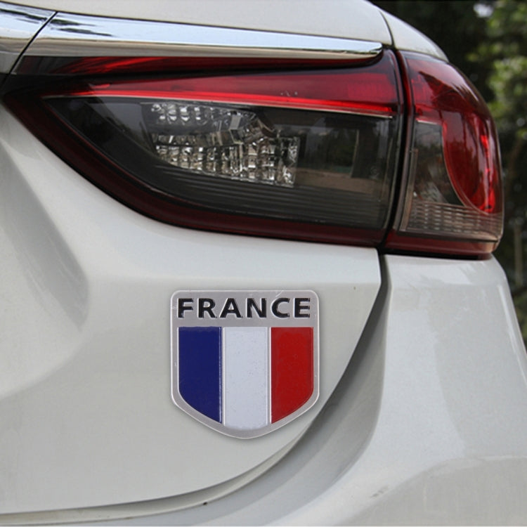 Metall-Autoabzeichen in Schildform, dekorativer Aufkleber, Größe: Klein, französische Flagge, italienische Flagge 2