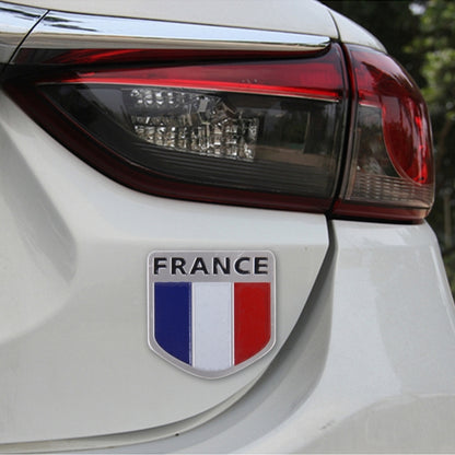 Metall-Autoabzeichen in Schildform, dekorativer Aufkleber, Größe: Klein, französische Flagge, italienische Flagge 2