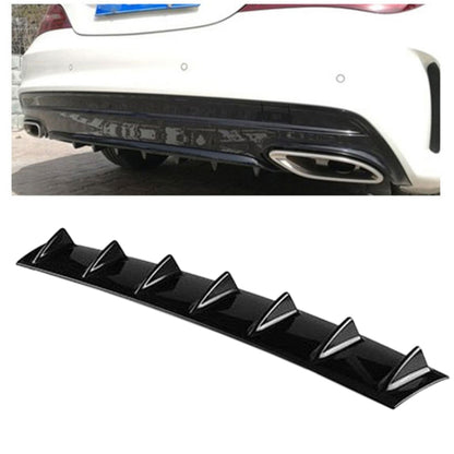 Universal Car Rear Bumper Lip Diffuser 7 Shark Fin Style Black ABS, Size: 85.3 x 79.8 x 13.4cm, 85.0x18.0x5.0cm Black